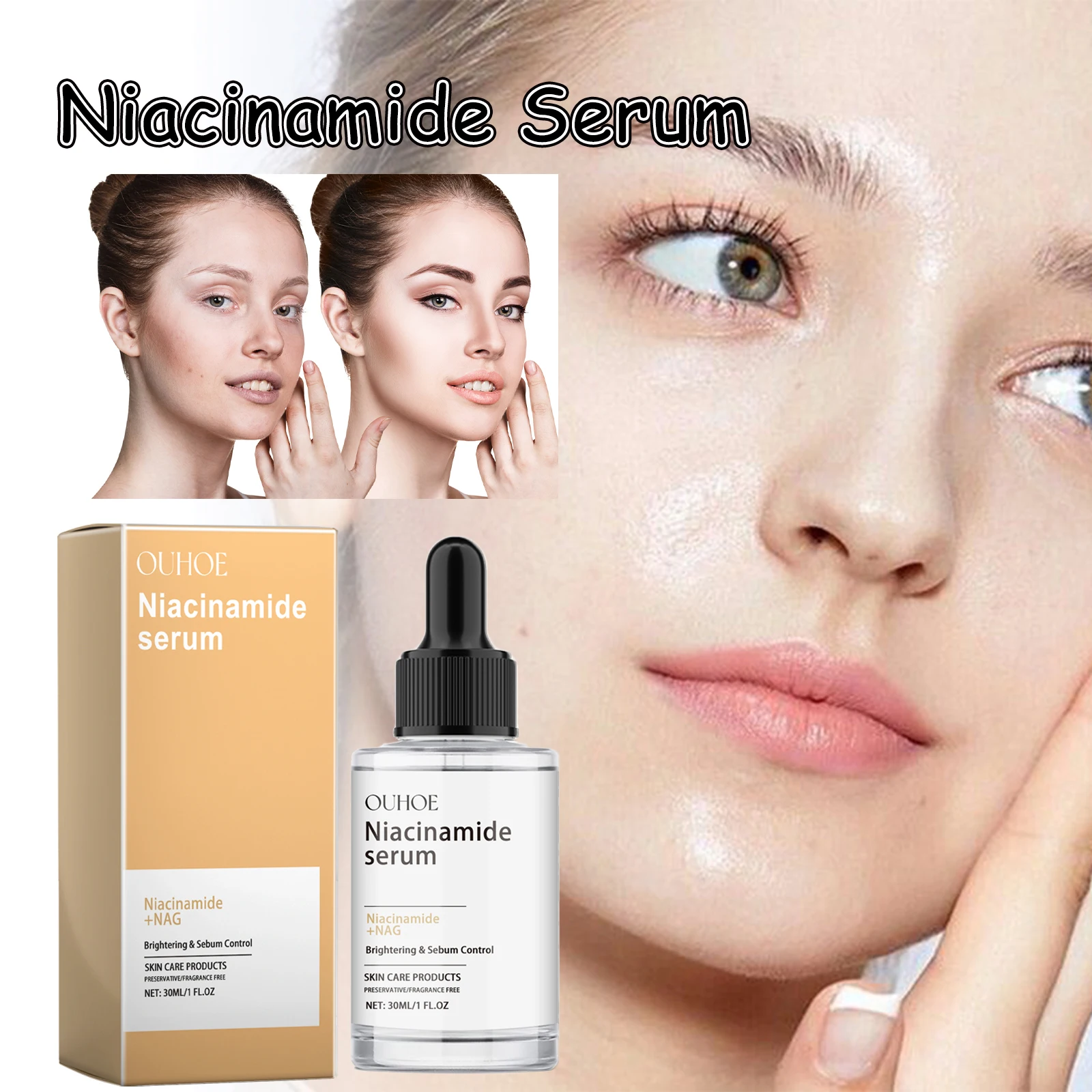 Niacinamide Serum Brightening Dark Spots Melanin Face Moisturizing Hydrating Glowing Skin Oil Control Correcting Facial Serum
Niacinamide Serum Brightening Dark Spots Melanin Face Moisturizing Hydrating Glowing Skin Oil Control Correcting Facial Serum