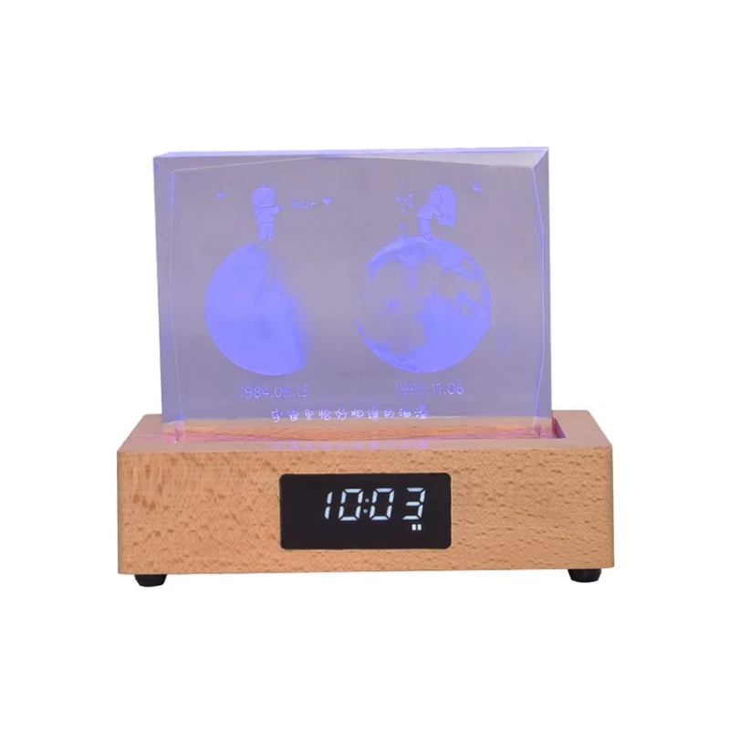 Cross-border crystal music box 3D inner engraving pattern production with Bluetooth luminous clock base creative gift ornament
Cross-border crystal music box 3D inner engraving pattern production with Bluetooth luminous clock base creative gift ornament