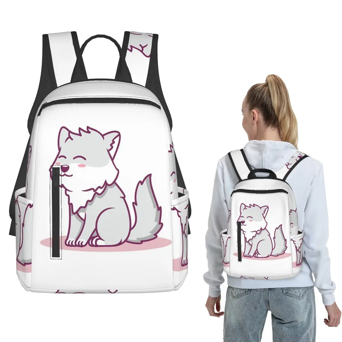 A Cute Wolfy Backpack Large Capacity Children BookBag School Bag Shoulder Bags for Men Women
A Cute Wolfy Backpack Large Capacity Children BookBag School Bag Shoulder Bags for Men Women