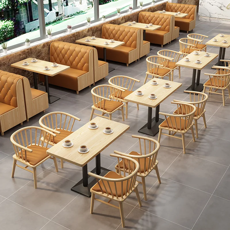 Restaurant Solid Wood Table And Chair Combination Snack Milk Tea Shop Flour Hall Fast Food Hot Pot Restaurant Booth Sofa
Restaurant Solid Wood Table And Chair Combination Snack Milk Tea Shop Flour Hall Fast Food Hot Pot Restaurant Booth Sofa