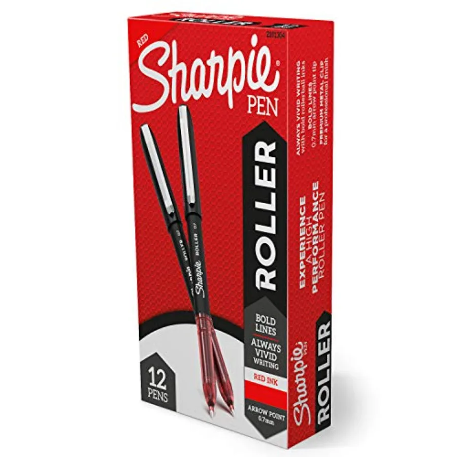 Rollerball Pen, Arrow Point 0.7mm Pen for Bold Lines, Red Ink, 12 Count
Rollerball Pen, Arrow Point 0.7mm Pen for Bold Lines, Red Ink, 12 Count