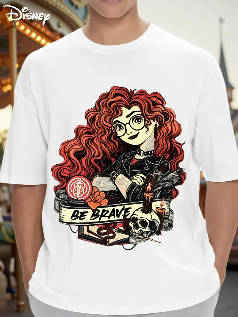 Женская и мужская футболка Disney Brave Little Red Hair с мультяшным рисунком - Повседневная футболка в стиле Мериды с круглым вырезом и короткими рукавами
Женская и мужская футболка Disney Brave Little Red Hair с мультяшным рисунком - Повседневная футболка в стиле Мериды с круглым вырезом и короткими рукавами