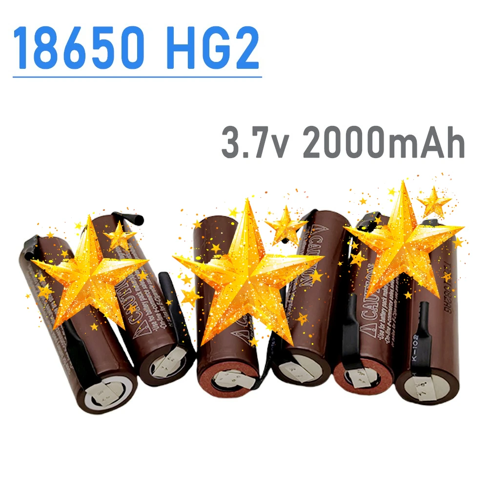 18650 HG2 LG Original 2000mAh battery 3.7V battery with strips soldered battery for screwdrivers high current+DIY Li-ion
18650 HG2 LG Original 2000mAh battery 3.7V battery with strips soldered battery for screwdrivers high current+DIY Li-ion
