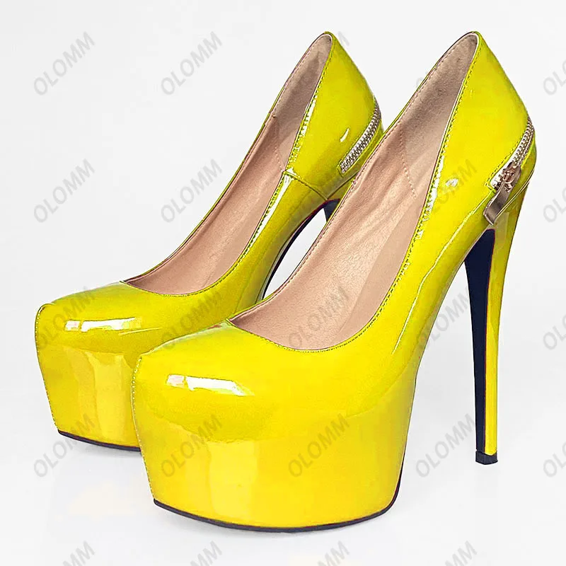 Olomm New Women Spring Pumps Patent Sexy Stiletto Heels Round Toe Gorgeous Yellow Pink Night Club Shoes Ladies US Size 5-20
Olomm New Women Spring Pumps Patent Sexy Stiletto Heels Round Toe Gorgeous Yellow Pink Night Club Shoes Ladies US Size 5-20