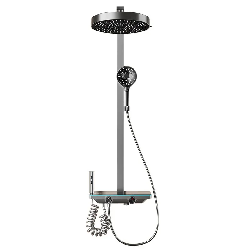 Smart thermostatic shower shower set, a complete set of bathrooms, home digital display atmosphere, double knob pressurization
Smart thermostatic shower shower set, a complete set of bathrooms, home digital display atmosphere, double knob pressurization