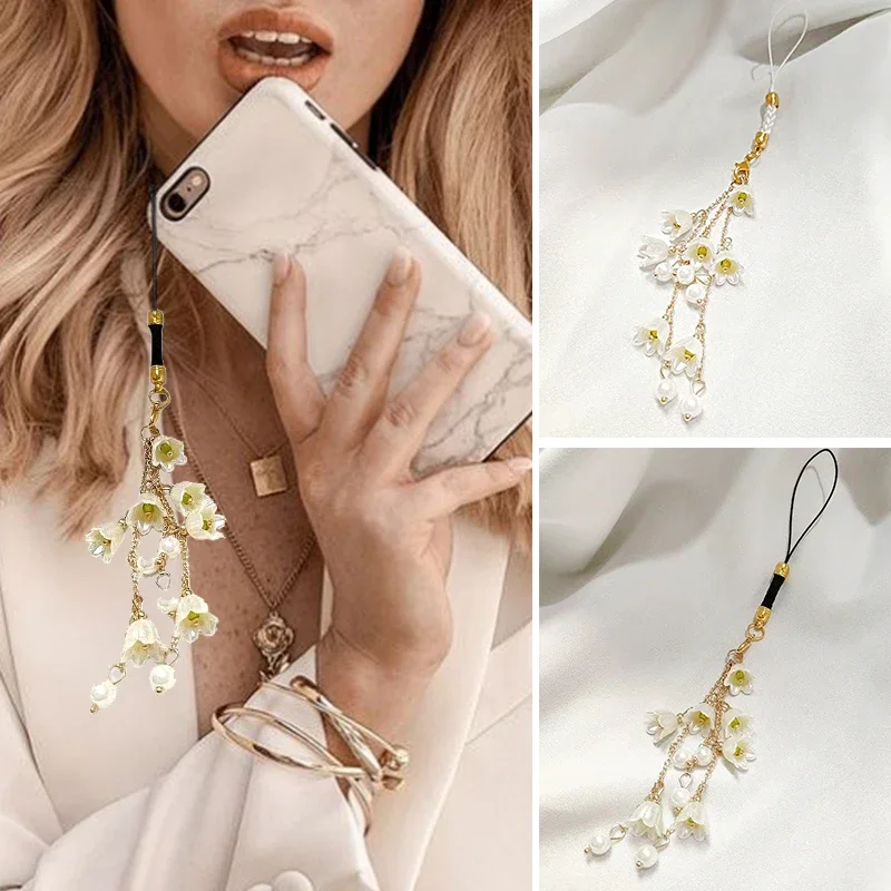 Fashion Lily of the Valley Flower Phone Chain Charm Wrist Strap Keychain Women Girls Cellphone Lanyard Phone Case Hanging Chain
Fashion Lily of the Valley Flower Phone Chain Charm Wrist Strap Keychain Women Girls Cellphone Lanyard Phone Case Hanging Chain