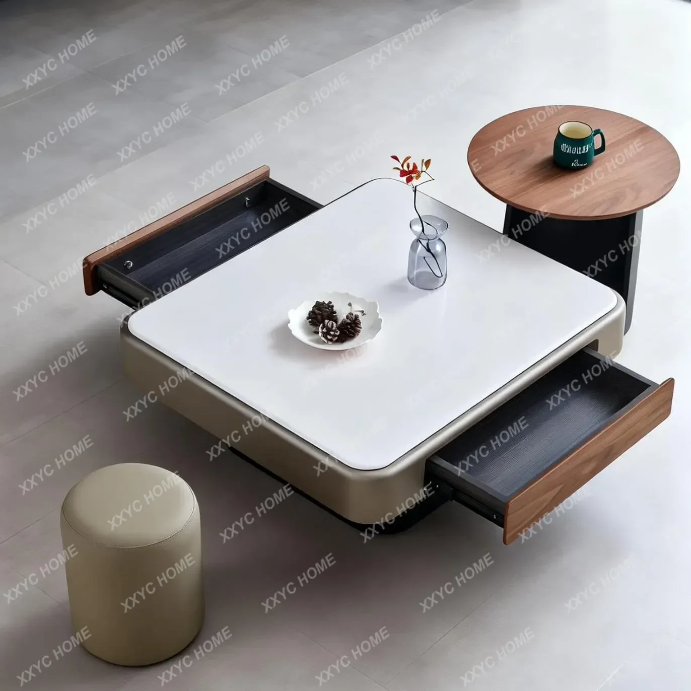 SSH Modern Simple Microcrystalline Stone Coffee Table Square Size Apartment Combination Living Room Antique Edge Few Household
SSH Modern Simple Microcrystalline Stone Coffee Table Square Size Apartment Combination Living Room Antique Edge Few Household