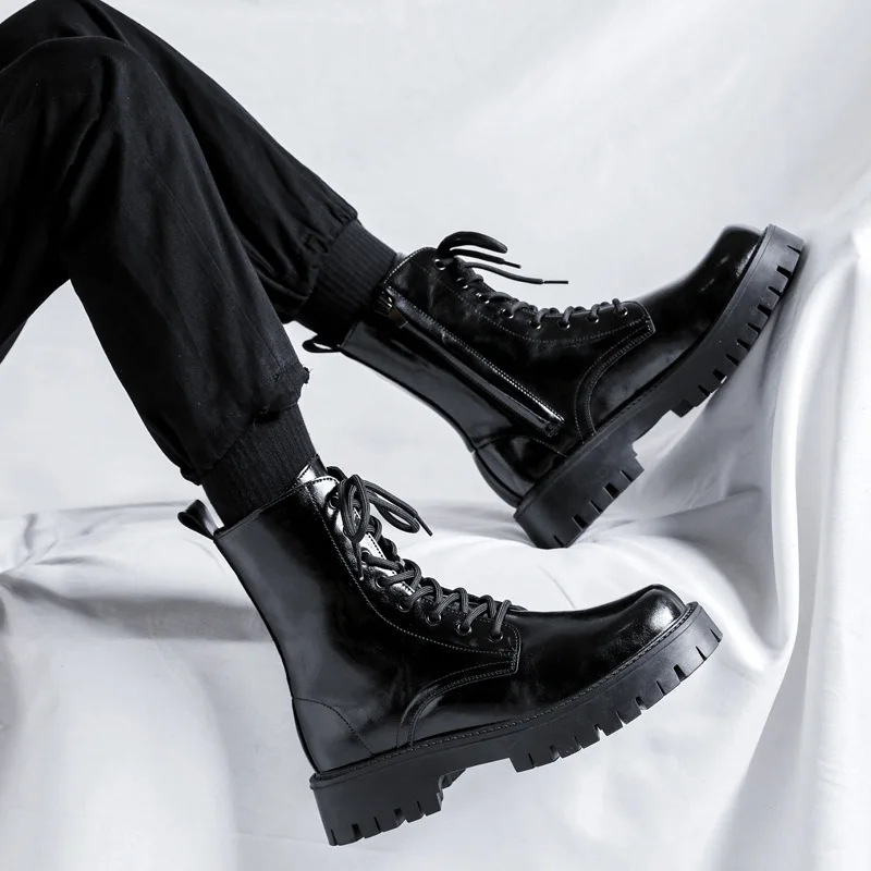 England style men's boots black tide platform shoes party banquet dress cowboy motorcycle boot handsome natural leather botas
England style men's boots black tide platform shoes party banquet dress cowboy motorcycle boot handsome natural leather botas