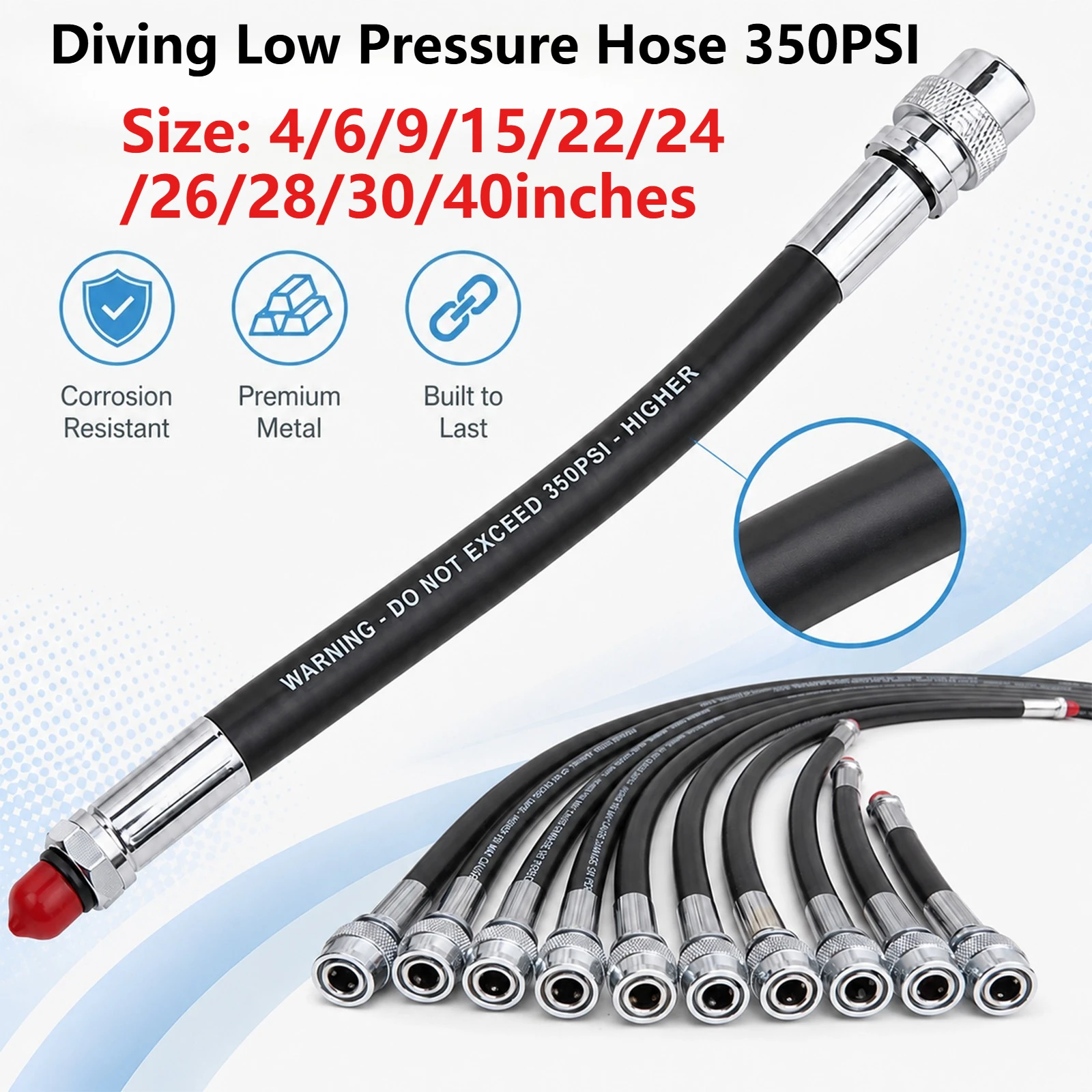 Rubber Scuba Diving Low Pressure Hose for Underwater BCD Dive Regulator 1ST Stage Pressure Replacement Diving Accessories
Rubber Scuba Diving Low Pressure Hose for Underwater BCD Dive Regulator 1ST Stage Pressure Replacement Diving Accessories