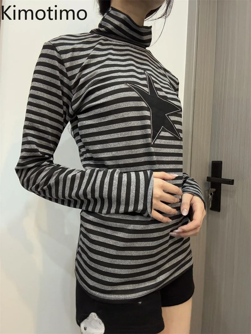 Kimotimo, полосатые футболки с длинными рукавами и вышивкой звезд в стиле панк, женские осенне-зимние винтажные универсальные топы с низом Y2k, футболки в стиле гранж
Kimotimo, полосатые футболки с длинными рукавами и вышивкой звезд в стиле панк, женские осенне-зимние винтажные универсальные топы с низом Y2k, футболки в стиле гранж