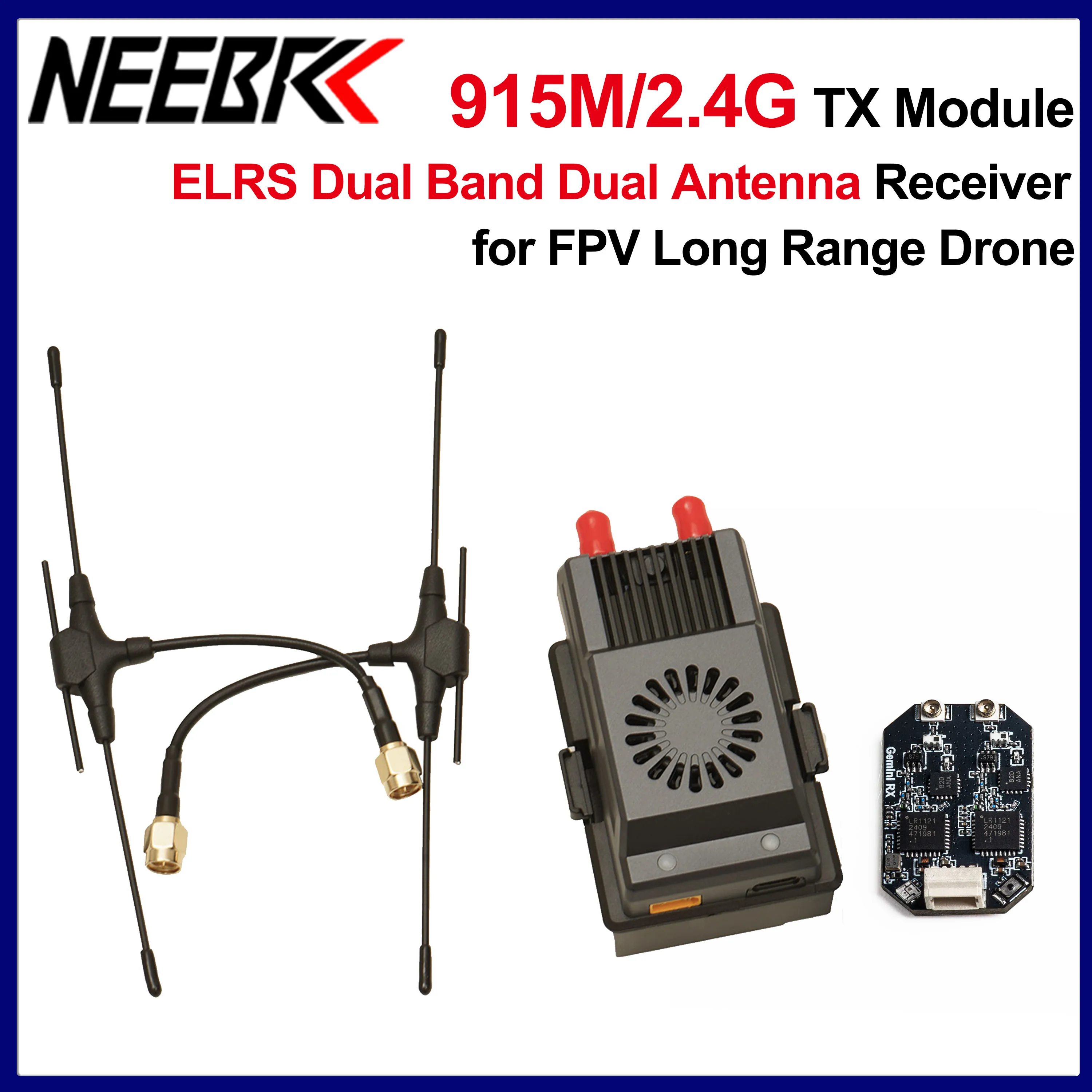 ELRS 915M/2.4G Dual Antenna Dual Frequency Gemini Receiver JR/Nano Interface ExpressLRS TX Module Combo for FPV Drone Quadcopter
ELRS 915M/2.4G Dual Antenna Dual Frequency Gemini Receiver JR/Nano Interface ExpressLRS TX Module Combo for FPV Drone Quadcopter