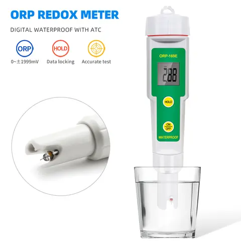 ORP-169E Digital ORP Meter Drinking Water Quality Tester LCD Display 0~+/-1999mV ORP Redox Tester for Aquarium and Swimming Pool