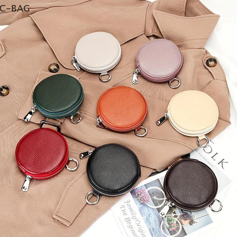 Natural Leather Circular Coin Pouch Minimalistic Solid Hued Billfold Petite Earphone Case Keyring Attachment
Natural Leather Circular Coin Pouch Minimalistic Solid Hued Billfold Petite Earphone Case Keyring Attachment