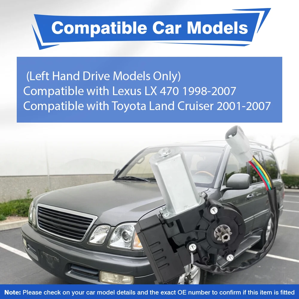 Front Left /Right Power Window Regulator Lift Motor For Lexus LX 470 1998-2007 Toyota Land Cruiser 01-07 85720-60130,85710-60140
Front Left /Right Power Window Regulator Lift Motor For Lexus LX 470 1998-2007 Toyota Land Cruiser 01-07 85720-60130,85710-60140