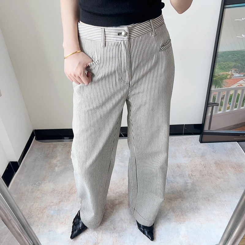 High Waist Striped Loose Women's Jeans Straight Leg Commuter Sle Autumn Winter Slimming Long Pants Casual Trousers
High Waist Striped Loose Women's Jeans Straight Leg Commuter Sle Autumn Winter Slimming Long Pants Casual Trousers