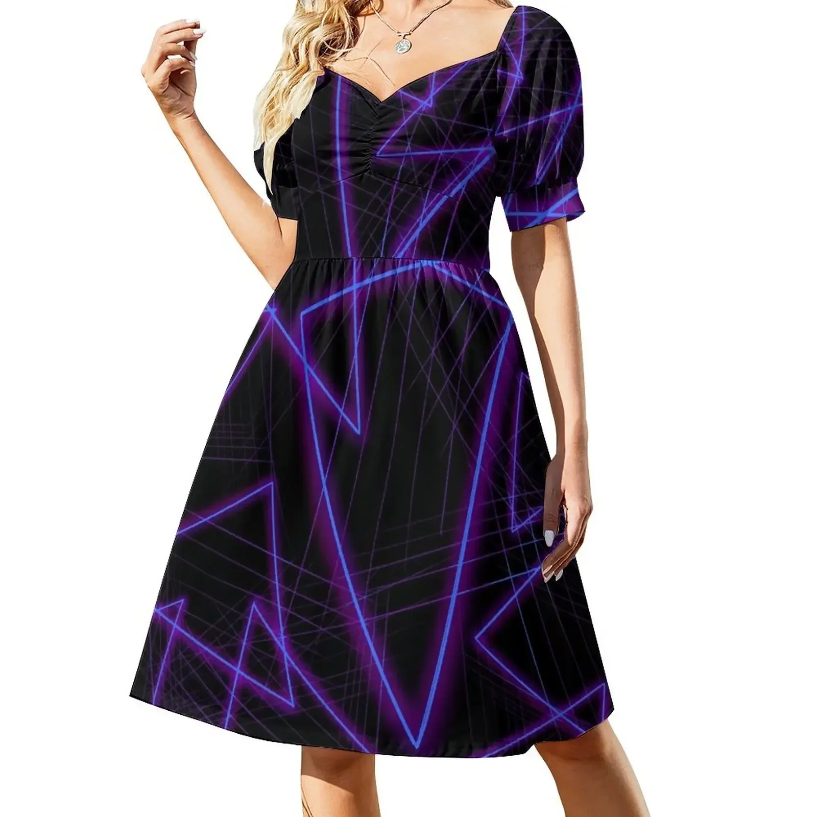 Neon Blue Purple 80s Triangles Short-Sleeved Dress Women's long dress dresses women summer 2025 dresses summer woman 2025 Dress
Neon Blue Purple 80s Triangles Short-Sleeved Dress Women's long dress dresses women summer 2025 dresses summer woman 2025 Dress