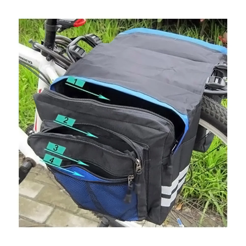 Bike Panniers Rear Seat Bag Mountain Bike Waterproof 840D Reflective Cycling Trunk Shoulder Bag Blue for Commuting Hiking
Bike Panniers Rear Seat Bag Mountain Bike Waterproof 840D Reflective Cycling Trunk Shoulder Bag Blue for Commuting Hiking