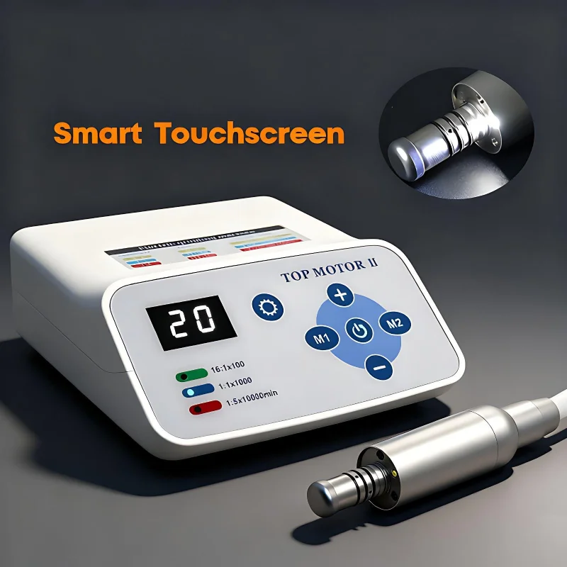 Стоматологический клинический бесщеточный электрический микромотор, портативный сенсорный экран, внутренний распылитель воды, светодиодный, совместимый с наконечниками 1:1/1:5/16:1
Стоматологический клинический бесщеточный электрический микромотор, портативный сенсорный экран, внутренний распылитель воды, светодиодный, совместимый с наконечниками 1:1/1:5/16:1