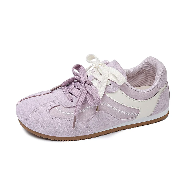 Sweet Purple Suede Leather Training Shoes for Women 2026 Patchwork Retro Sneakers Ladies Casual Flat Heels Walking Shoes
Sweet Purple Suede Leather Training Shoes for Women 2026 Patchwork Retro Sneakers Ladies Casual Flat Heels Walking Shoes