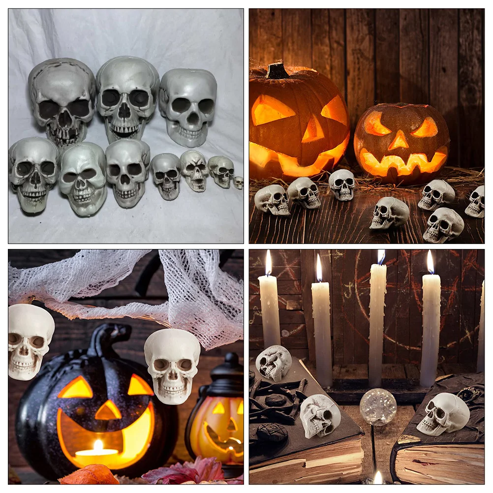 10 Pcs Simulated Skull Props Bones Miniature Halloween Skulls Human Head Decor Plastic Pe Figurine Horror Desktop Creative
10 Pcs Simulated Skull Props Bones Miniature Halloween Skulls Human Head Decor Plastic Pe Figurine Horror Desktop Creative