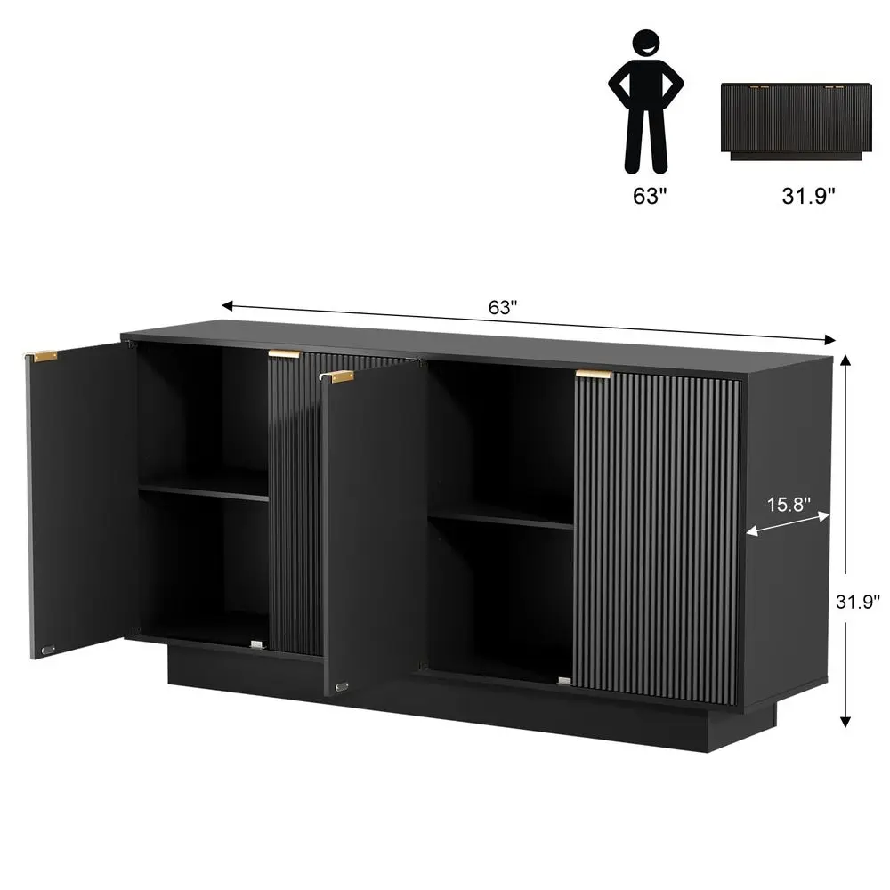 Large Fluted Sideboard Buffet Cabinet, Modern Storage Cabinet with Adjustable Shelf, Console Table Wine Bar Accent Credenza wit
Large Fluted Sideboard Buffet Cabinet, Modern Storage Cabinet with Adjustable Shelf, Console Table Wine Bar Accent Credenza wit