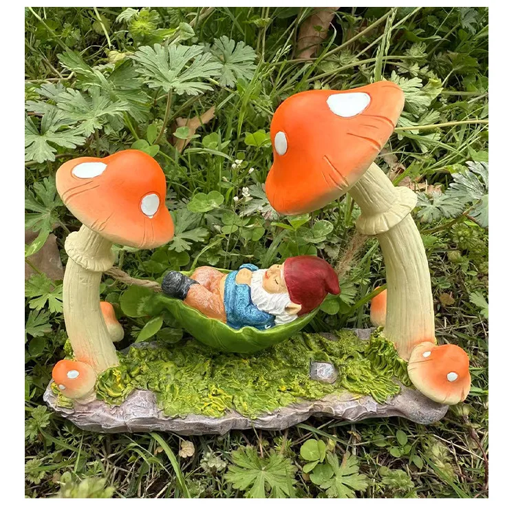 New Mushroom Dwarf Hanging Bed Resin Ornament Outdoor Courtyard Decoration Crafts
New Mushroom Dwarf Hanging Bed Resin Ornament Outdoor Courtyard Decoration Crafts
