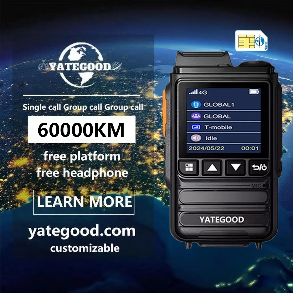 YATEGOOD GM9 GPS 5000KM walkie talkie long range global ptt 4G poc radio100km
YATEGOOD GM9 GPS 5000KM walkie talkie long range global ptt 4G poc radio100km
