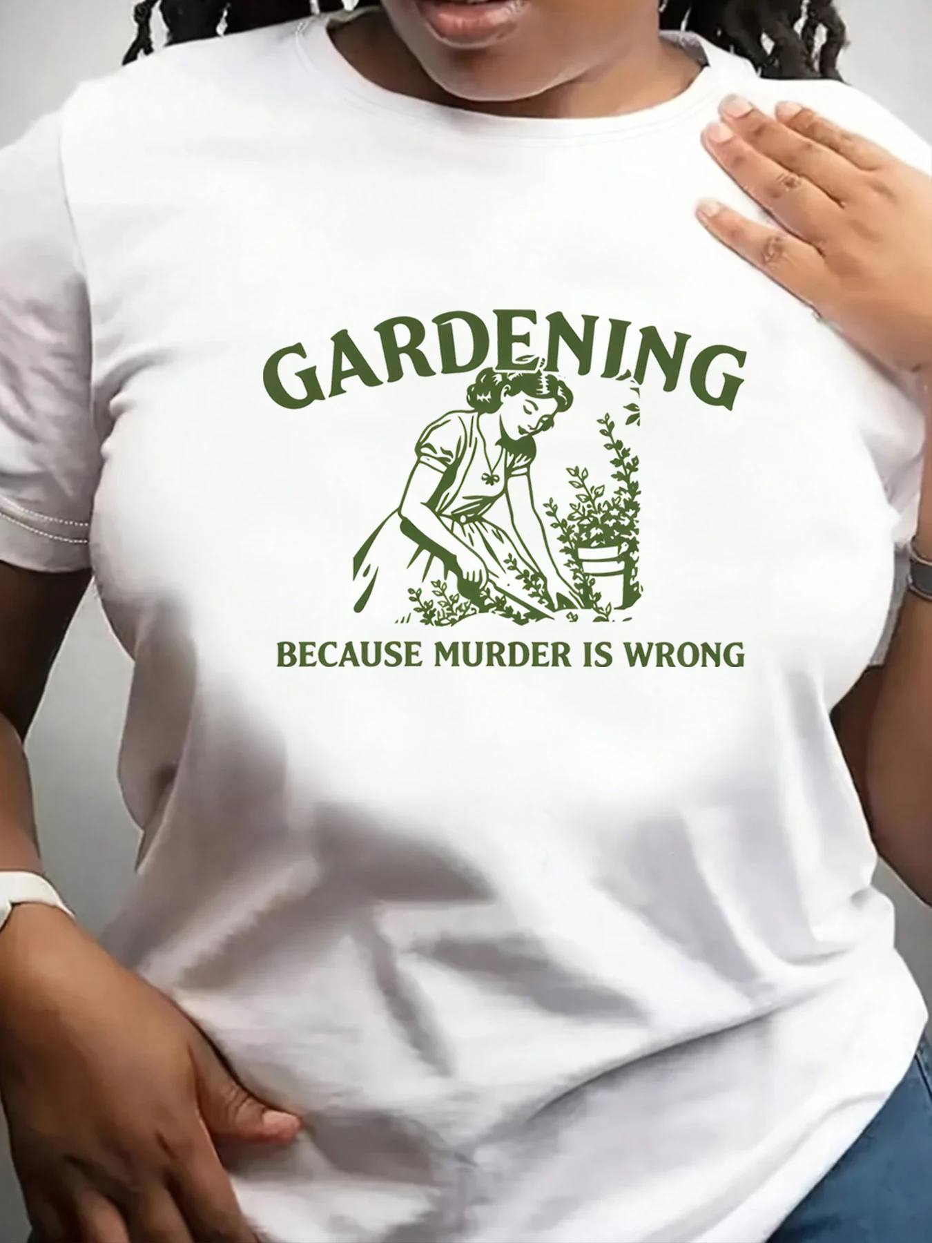 【ZXH11188】Gardener Girl Printed Women's Large Round Neck T-shirt Summer Casual Short Sleeve Top Street Fashion Versatile
【ZXH11188】Gardener Girl Printed Women's Large Round Neck T-shirt Summer Casual Short Sleeve Top Street Fashion Versatile