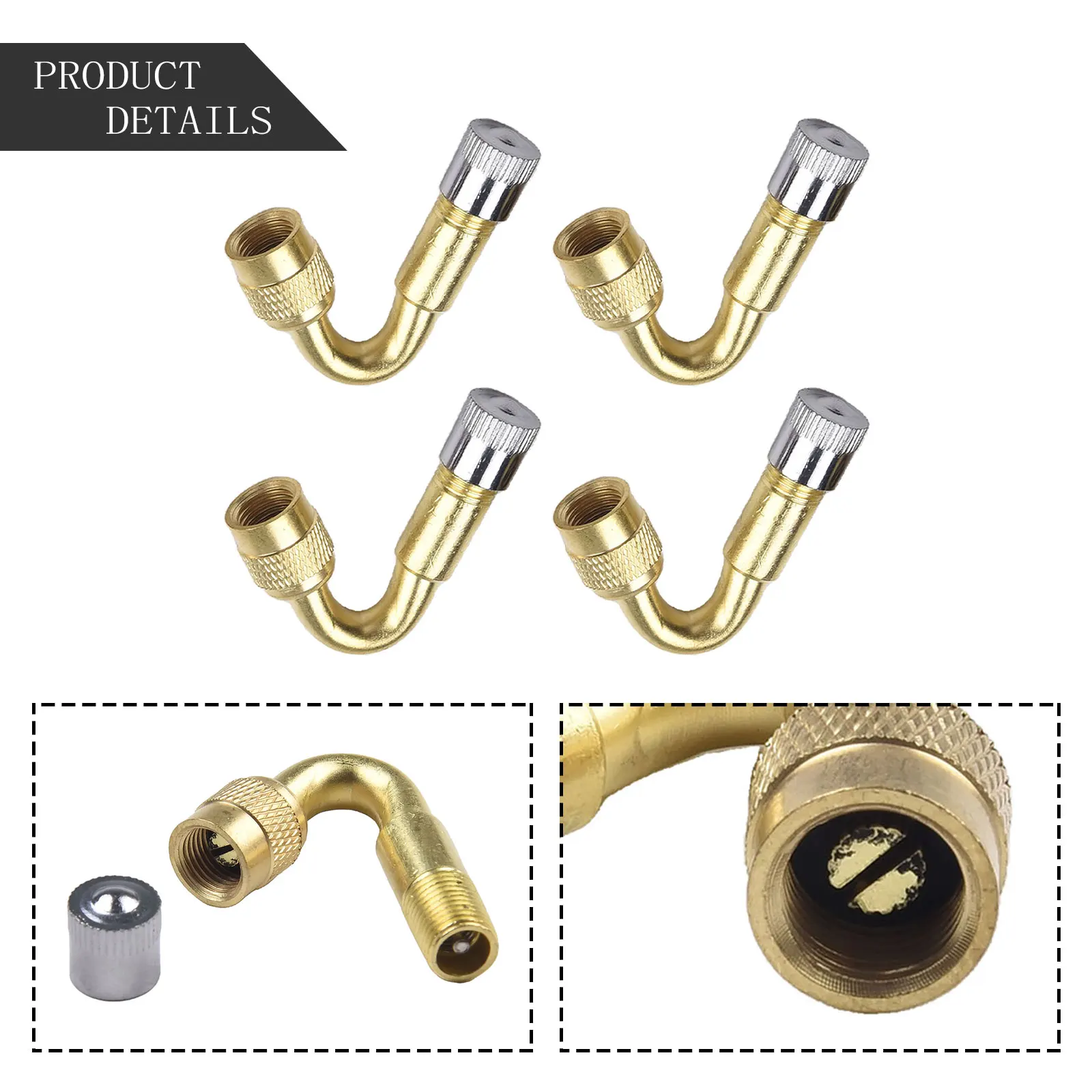4pcs 45 Degree Metal Valve Extension Adapter for Car Truck Van Lorry Wheels Suitable for Various Valve Stems with Dust
4pcs 45 Degree Metal Valve Extension Adapter for Car Truck Van Lorry Wheels Suitable for Various Valve Stems with Dust