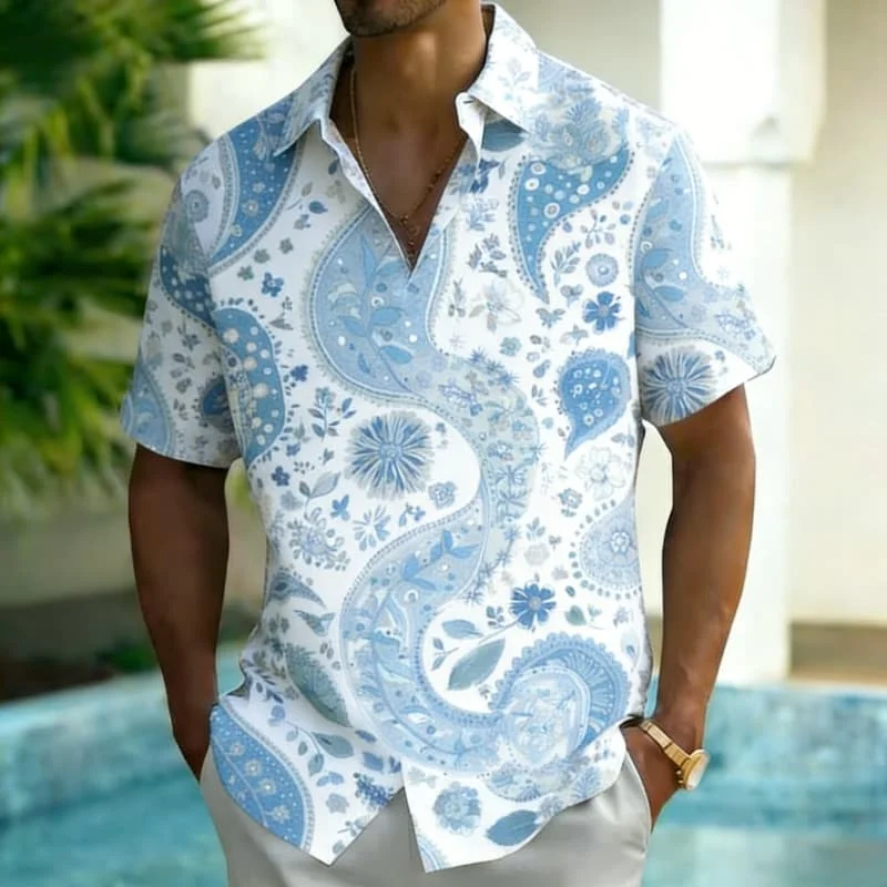 Men's Fashion Paisley Print Short Sleeve Button Down Shirt Trendy Summer Style For Vacation Party Gathering Daily Commute
Men's Fashion Paisley Print Short Sleeve Button Down Shirt Trendy Summer Style For Vacation Party Gathering Daily Commute