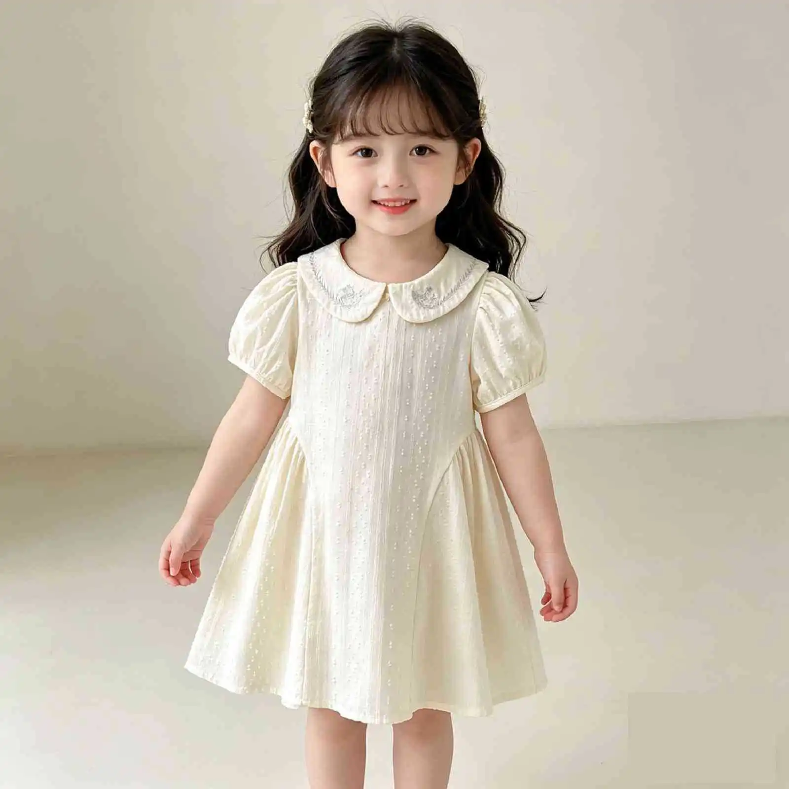 Girls Embroidered Doll Collar Puff Sleeve Dress 2026 Summer New Short-sleeve Childrens Trendy Sweet Princess Dress
Girls Embroidered Doll Collar Puff Sleeve Dress 2026 Summer New Short-sleeve Childrens Trendy Sweet Princess Dress