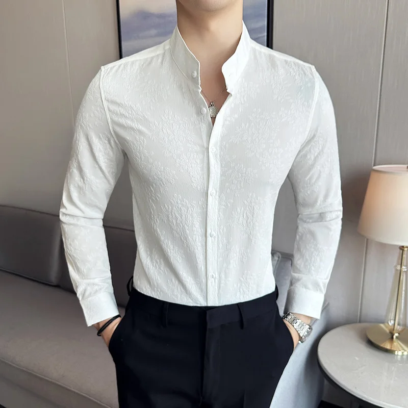 Boutique Explosion Trend Print Fashion Business Slim Men's Pattern Chinese Retro Loose Casual Long-sleeved Stand Collar Shirt
Boutique Explosion Trend Print Fashion Business Slim Men's Pattern Chinese Retro Loose Casual Long-sleeved Stand Collar Shirt