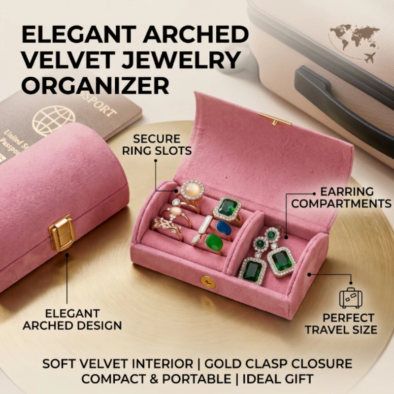 Exquisite and Portable Mini Jewelry Storage Box For Women's Business Trips Anti-oxidation Light Luxury Velvetring Jewelry Box
Exquisite and Portable Mini Jewelry Storage Box For Women's Business Trips Anti-oxidation Light Luxury Velvetring Jewelry Box