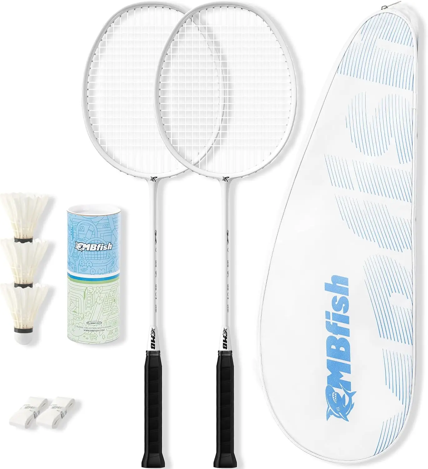 Carbon Fiber Badminton Racket Set with 2 Rackets, Shuttlecocks, Grip Tapes & Bag for Beginners and Outdoor Games
Carbon Fiber Badminton Racket Set with 2 Rackets, Shuttlecocks, Grip Tapes & Bag for Beginners and Outdoor Games