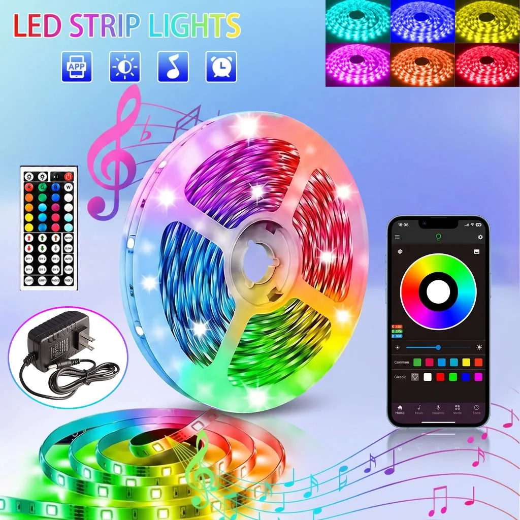 30M/98.42FT Led Lights for Bedroom, Color Changing RGB Led Strip Lights with 44 Keys Remote and Bluetooth App Control, Music Sync Led Lights for Room Kitchen Party Home Living Room TV Back light Ambient Decor
30M/98.42FT Led Lights for Bedroom, Color Changing RGB Led Strip Lights with 44 Keys Remote and Bluetooth App Control, Music Sync Led Lights for Room Kitchen Party Home Living Room TV Back light Ambient Decor