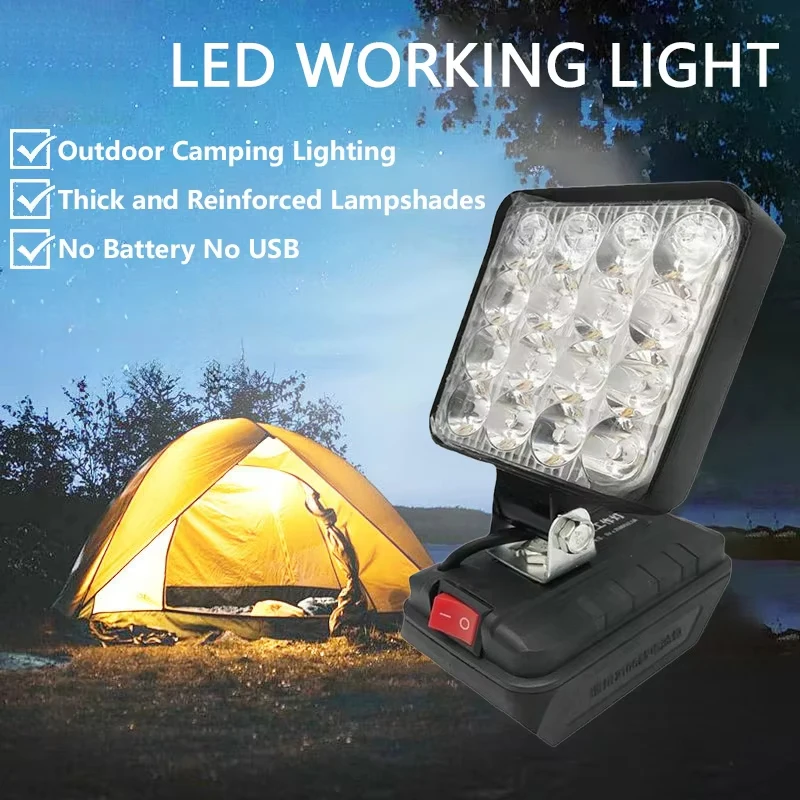 Portable Work Light Spotlight Outdoor Cordless LED Work Fishing Emergency Tool Light Compatible Makita Battery No Battery
Portable Work Light Spotlight Outdoor Cordless LED Work Fishing Emergency Tool Light Compatible Makita Battery No Battery
