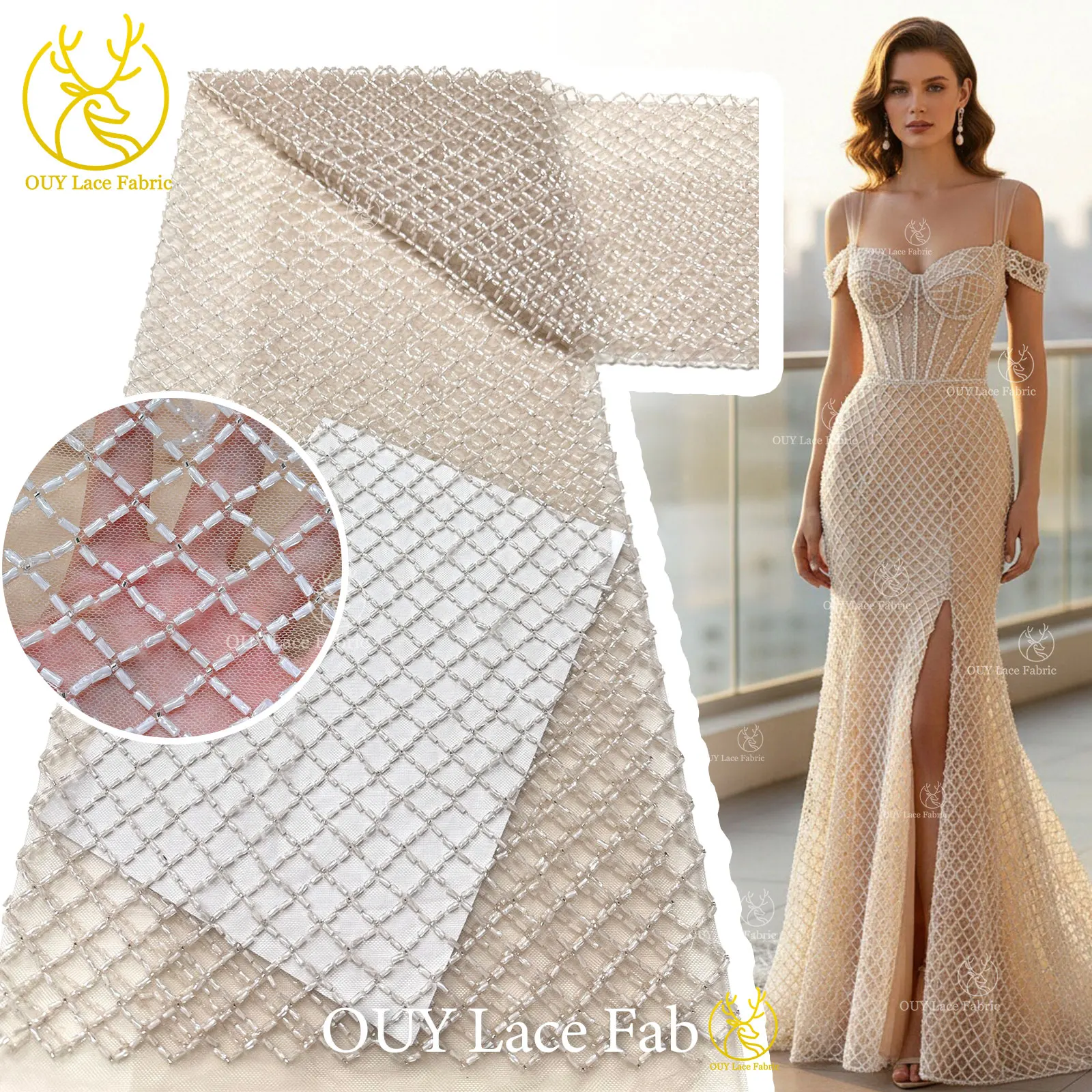 Luxury French Beaded Lace Fabric 2026 French Bugle Beads Mesh Tulle Lace Nigerian For Women Evening Dress Sewing Material 5Yards
Luxury French Beaded Lace Fabric 2026 French Bugle Beads Mesh Tulle Lace Nigerian For Women Evening Dress Sewing Material 5Yards