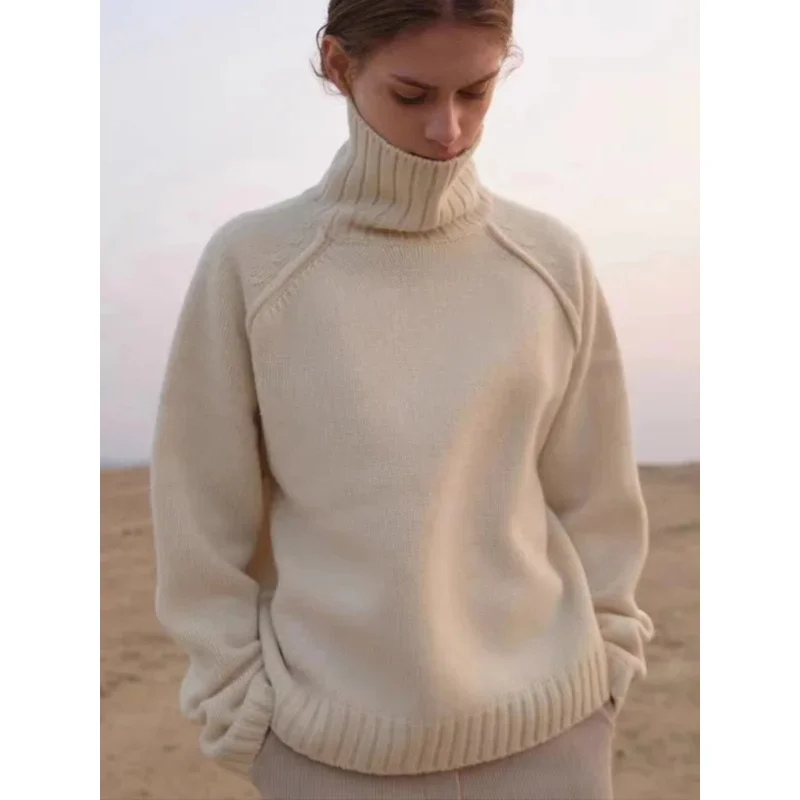 Heavy turtleneck 100% pure cashmere sweater women's autumn and winter loose lazy wind thickened Joker knit bottoming shirt
Heavy turtleneck 100% pure cashmere sweater women's autumn and winter loose lazy wind thickened Joker knit bottoming shirt