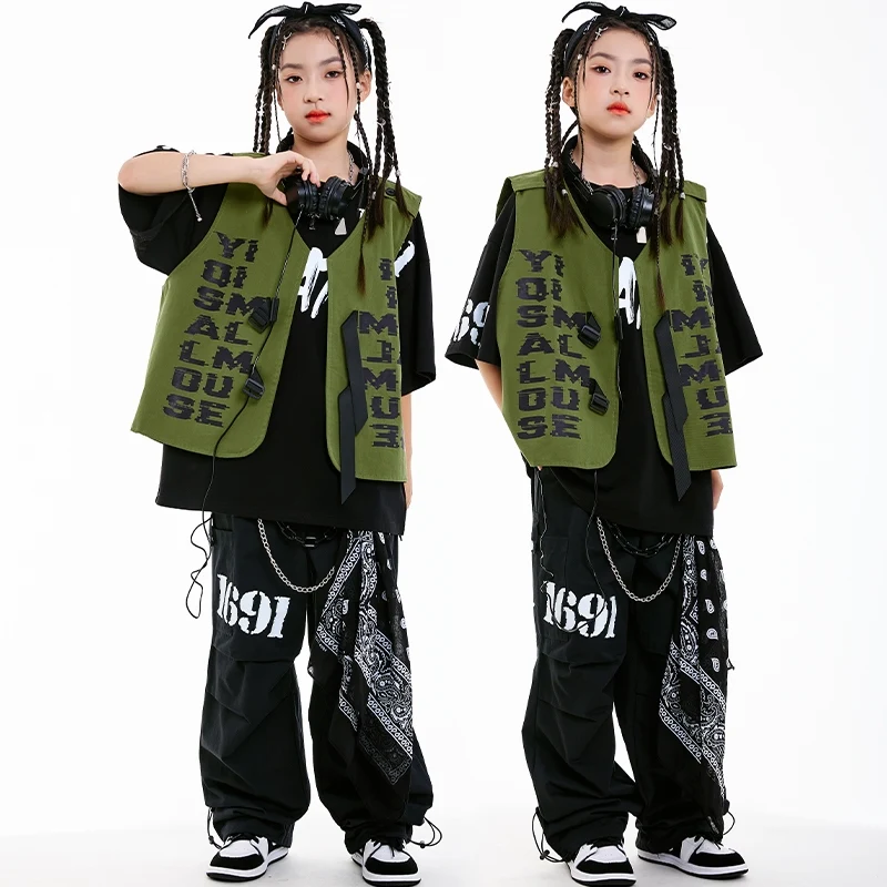 2025 Hip Hop Dance Costumes For Kids Kpop Dance Green Vest Girls Boys Team Jazz Dance Performance Stage Clothes Wear DN20410
2025 Hip Hop Dance Costumes For Kids Kpop Dance Green Vest Girls Boys Team Jazz Dance Performance Stage Clothes Wear DN20410