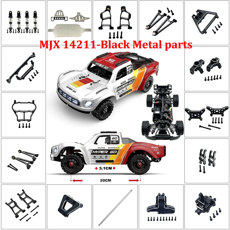 MJX Super GO 1/14 14211 Compact Off-Road Truck Remote Control Vehicle - Black Metal Upgrade Parts Metal Front Rear Swing Arm SCY
MJX Super GO 1/14 14211 Compact Off-Road Truck Remote Control Vehicle - Black Metal Upgrade Parts Metal Front Rear Swing Arm SCY