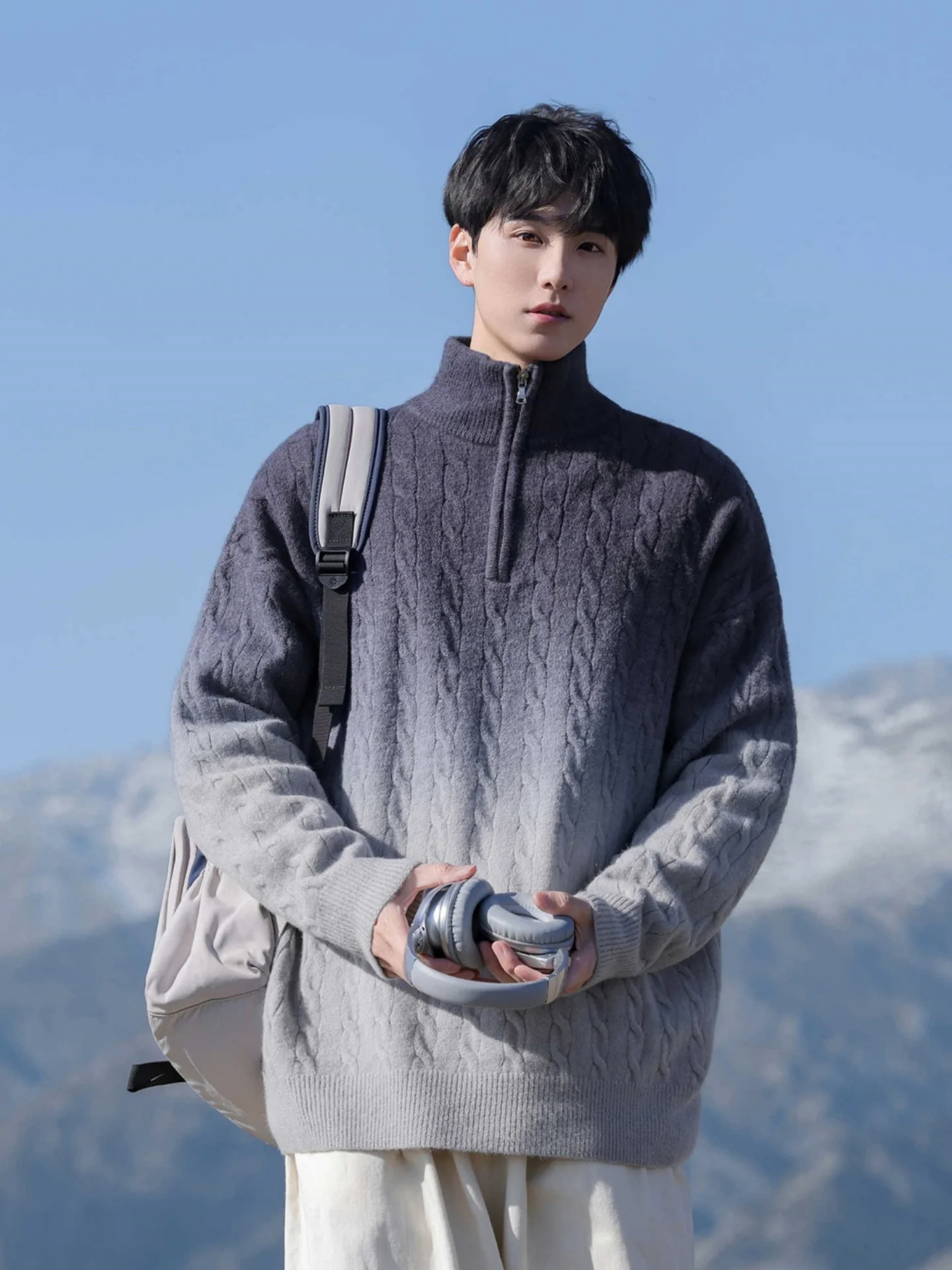 Мужской вязаный свитер свободного кроя с молнией, повседневная верхняя одежда, длинный рукав, удобный, мягкий, из нейлонового волокна, осень-зима
Мужской вязаный свитер свободного кроя с молнией, повседневная верхняя одежда, длинный рукав, удобный, мягкий, из нейлонового волокна, осень-зима