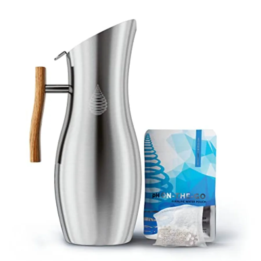 pH Vitality Alkaline Water Filter Pitcher for Drinking Water Stainless Steel - Water Pitcher with Filter for Tap Water High pH
pH Vitality Alkaline Water Filter Pitcher for Drinking Water Stainless Steel - Water Pitcher with Filter for Tap Water High pH