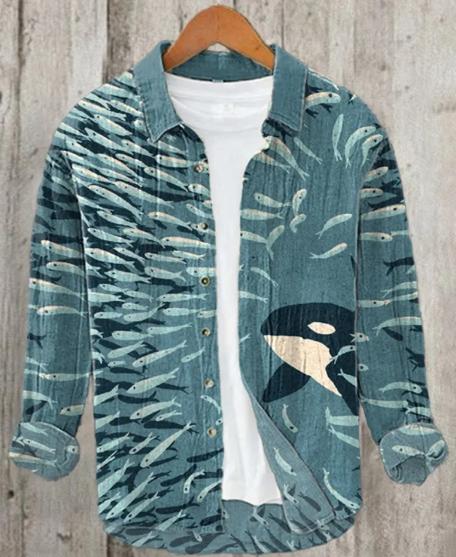 Men's retro casual shirt, fashionable and simple linen spring and autumn creative art print shirt, fast delivery
Men's retro casual shirt, fashionable and simple linen spring and autumn creative art print shirt, fast delivery