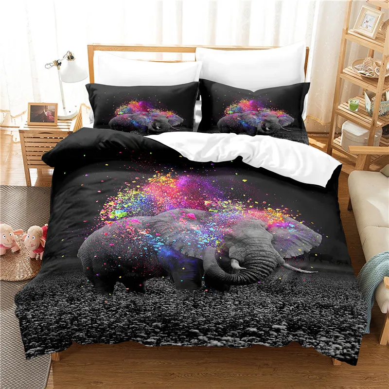 Color Elephant Duvet Cover Set 3D Print Wild Animals Pattern King Queen Full Size Comforter Cover For Kids Boys Girl Bedding Set
Color Elephant Duvet Cover Set 3D Print Wild Animals Pattern King Queen Full Size Comforter Cover For Kids Boys Girl Bedding Set