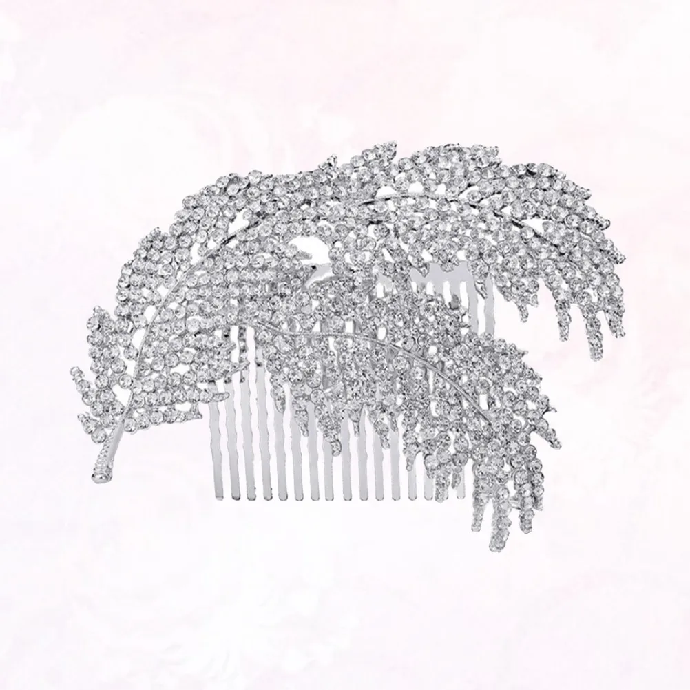 Rhinestone Embellished Leaf Style Bride Hair Comb Chic Elegant Wedding Headdress Suitable for Bridal Shower Birthday Gift
Rhinestone Embellished Leaf Style Bride Hair Comb Chic Elegant Wedding Headdress Suitable for Bridal Shower Birthday Gift