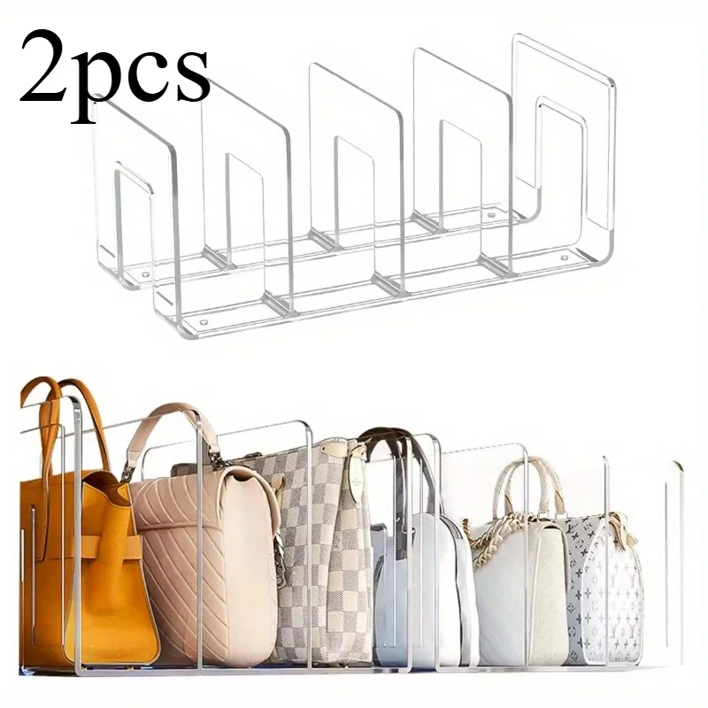 2pcs Clear Acrylic Bag Display Shelf - Luxury Adjustable Purse Organizer for Closet, Wardrobe And Retail Storage - Divider Rack
2pcs Clear Acrylic Bag Display Shelf - Luxury Adjustable Purse Organizer for Closet, Wardrobe And Retail Storage - Divider Rack