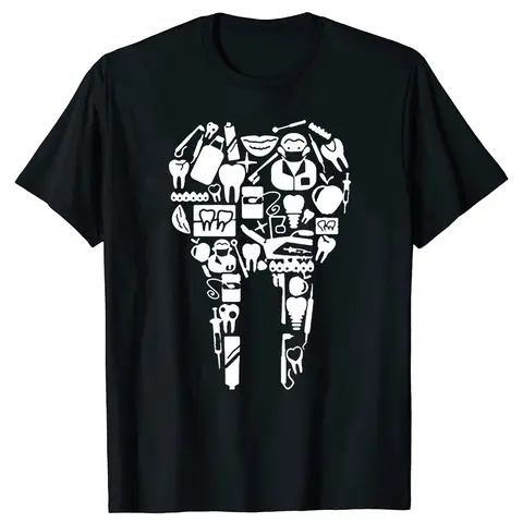 Funny Tooth Teeth Dentist Unisex Pure Cotton Streetwear T-Shirt Humor Tee Loose Fit Clothing for Men and Women Short Sleeve