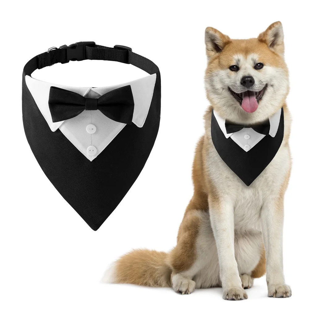 Sucado Bow Tie Dog Collar Tuxedo Bandana Adjustable Formal Puppy Triangle Neck Wear for Wedding Birthday Dress-up Cosplay Party
Sucado Bow Tie Dog Collar Tuxedo Bandana Adjustable Formal Puppy Triangle Neck Wear for Wedding Birthday Dress-up Cosplay Party