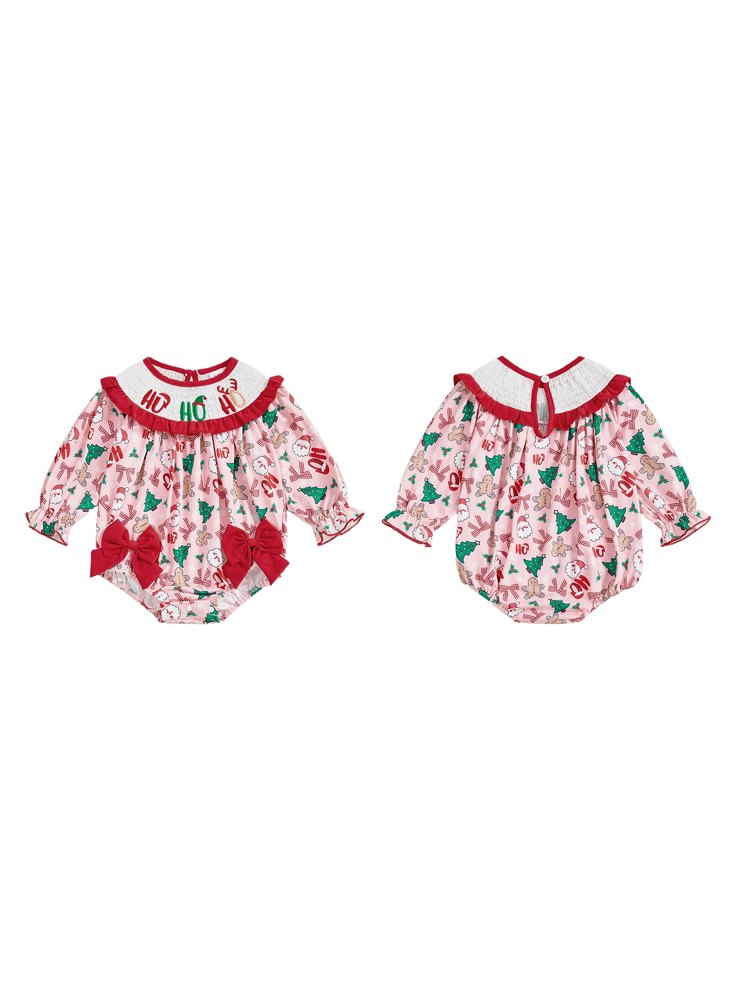 Baby Girl Bubble Romper Fashionable Christmas Tree Embroidery Smocked Long Sleeve Jumpsuit
Baby Girl Bubble Romper Fashionable Christmas Tree Embroidery Smocked Long Sleeve Jumpsuit