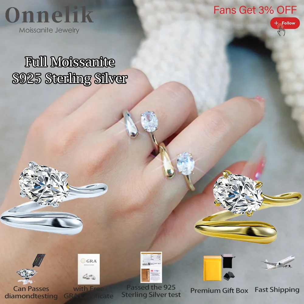 Onnelik 6*8 мм муассанит овальной огранки с регулируемым открывающимся кольцом GRA из стерлингового серебра S925 для женщин, ювелирные украшения для помолвки и вечеринки
Onnelik 6*8 мм муассанит овальной огранки с регулируемым открывающимся кольцом GRA из стерлингового серебра S925 для женщин, ювелирные украшения для помолвки и вечеринки